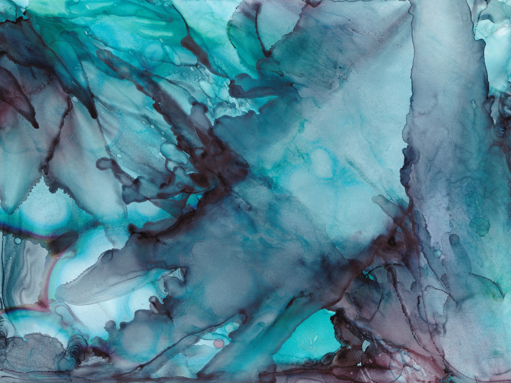 abstract ink painting entitled Frost on the Window by Kimberly Chesebro
