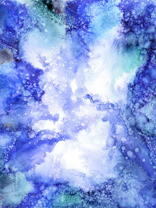 abstract ink painting entitled Heart of the Ocean by Kimberly Chesebro