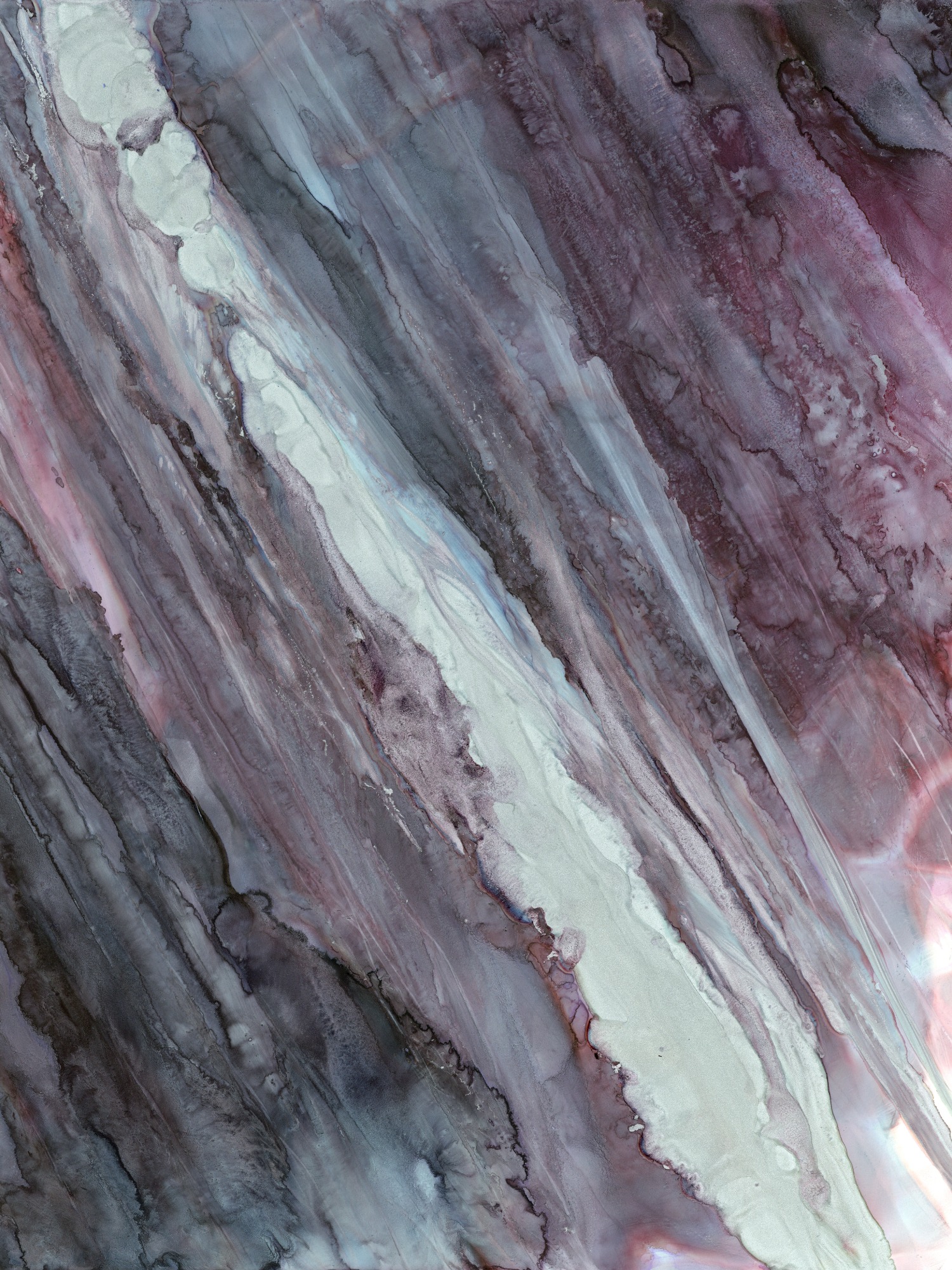 abstract ink painting entitled Silver Lining by Kimberly Chesebro